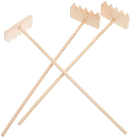 BESPORTBLE 3 Pièces Râteau à Sable Mini pour Table Outils Zen Bambou Accessoires pour Jardin Zen et Décoration de Bureau