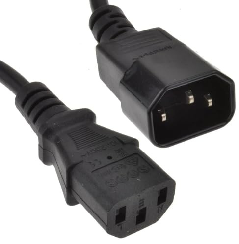 kenable Power Extension Cable IEC Male to Female C14 to C13 UPS Lead PC Monitor Mains Cord 4m Black
