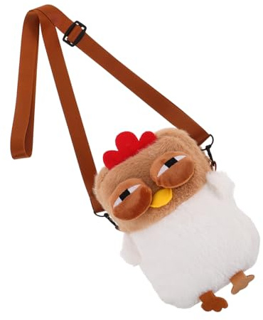 Bolso de Pollo para Niñas, Bandolera de Poliéster, Estilo Cute | Mini Bolso de Hombro, Tacto Delicado y Sensación Cálida, Uso Escolar y Compras, Forma de Pollo