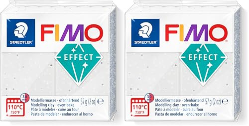 STAEDTLER FIMO Effect, Steinfarben weißer Granit, Normalblock 57g, 8010-003 (Packung mit 2)