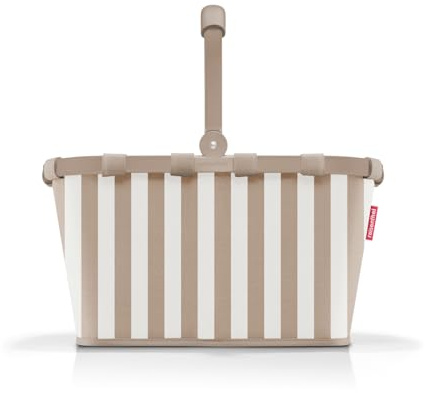 reisenthel carrybag summerstripes coffee – Stabiler Einkaufskorb mit viel Stauraum und praktischer Innentasche – Elegantes und wasserabweisendes Design