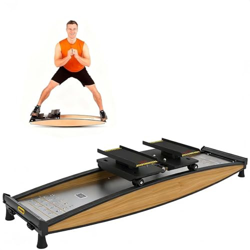 Indoor-Ski-Übungsmaschine, Gelenkschonender Ganzkörper-Cardio-Trainer, Max. Benutzergewicht 150kg, Verstellbarer 0-100kg Widerstand, Sicheres Und Gelenkfreundliches Gerät Für Heimfitness(B)