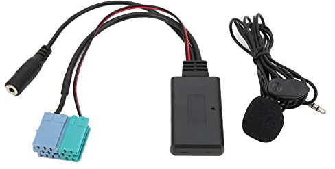 Adattatore Bluetooth AUX IN Microfono Vivavoce Sostitutivo per Radio Bravo Dal 2007 con Presa AUX IN 6+8 Pin per Autoradio Streaming Musicale