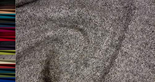 StoffBook GRAUMELANGE HOCHWERTIG LODEN WALKLODEN STOFF 620G, B911 (Graumelange)