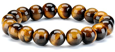 10 MM Perlenarmband aus Tigerauge Stein Perlen Healing Energy Kristall Damen Herren Elastische Armbänder