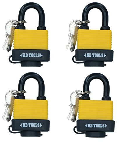 4 Keyed Alike 40mm Water Resistant Waterproof Padlocks 4 Locks 8 Keys Security
