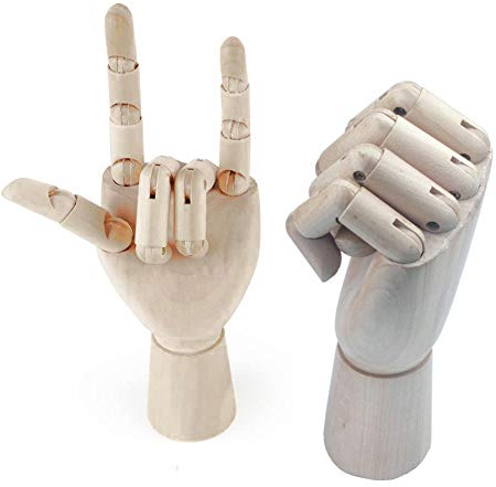 Chiloskit 10'' Destra/Sinistra Art Modello snodato in legno scultura Articolato Manichino Arte Modello Dummy Fingers