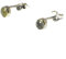 Art Gecko Kleine runde PREHNITE Ohrstecker aus 925er Sterlingsilber, 4 mm, Stein,