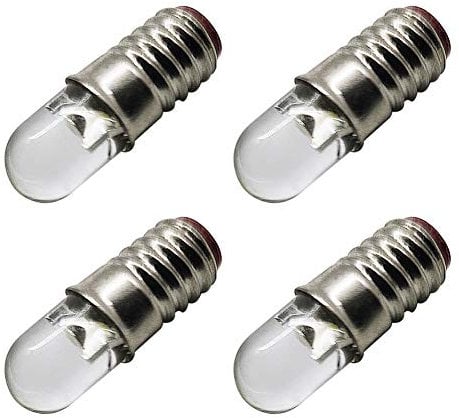 Ruiandsion E5 LED Bulb White 6V E5 E5.5 Screw Base LED Bulb Upgrade for Modle Train Lights(Pack of 4)