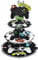 WERNNSAI Video Game Cupcake Stand - Gamer Birthday Party Decorations for Kids Boys 3-Tier Cardboard Cupcake Stand Holder Round Serving Tray Stand Dessert Tower Gaming Party Cake Decors Party Supplies
