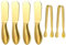 Accfore Lot de 6 couteaux à fromage et à beurre, mini pinces de service, couteaux à beurre polyvalents en acier inoxydable (doré)