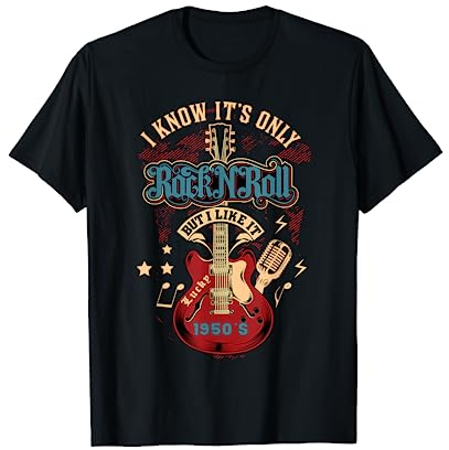50er Jahre Rockabilly Bekleidung 1950er Socke Hop Rock N Roll Rocker T-Shirt