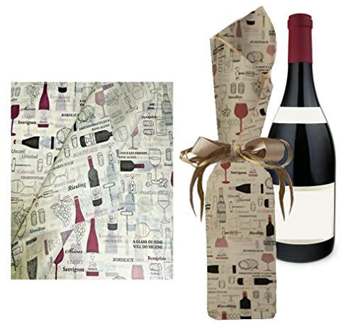 MBB Wine Bottle Tissue Paper - Glass Drink Bag Gift Wrap Sheets 35x45cm (5 Sheets)