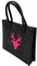 CB Home & Style Filztasche Hirschkopf Hirsch Einkaufstasche Tasche Shopper ca. 35 x 10 x 28 cm Einkaufskorb (Dunkelgrau-Pink)
