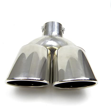 DHWUIASF Edelstahl Oval Dual Twin Auspuffendrohrspitze Für BMW E30 E32 E34 E36 E46 Auspuffblenden