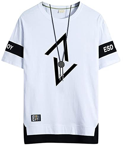 GIJOVANA T-Shirt pour Homme Coupe Large Chemise à Manches Courtes Contrast Tee Shirt Plusieurs Couleurs Disponibles
