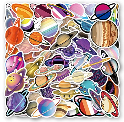 Universum Aufkleber für Laptop 60 PCS),Geschenk für Kinder Jugendliche Erwachsene Jungen,Weltraum Stickers Wasserdicht Vinyl Aufkleber für Scrapbook,Skateboard,Auto,Gepäck