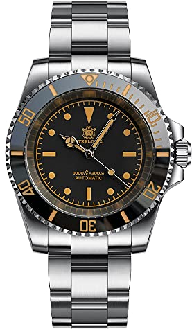 Steeldive SD1954V 41 mm Edelstahl-Herrenuhren, 300 m wasserdicht, Vintage, leuchtende Schiebeverschluss, NH35, automatische Taucheruhr, Stahlarmband, Taucheruhr