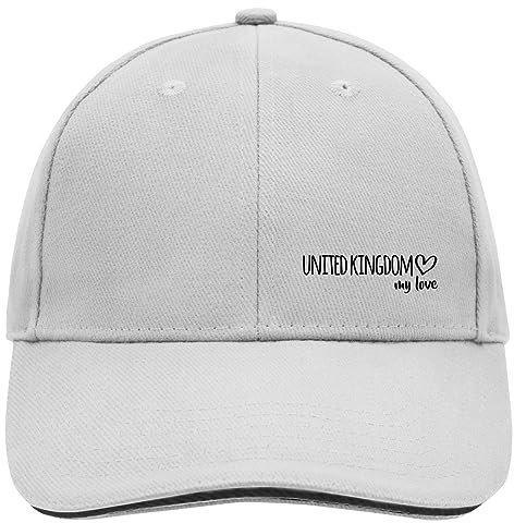 huuraa Baseballkappe United Kingdom My Love Präsent Baseball Cap Dark Grey/White United Kingdom Geschenkidee