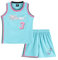 Huniam Jungen 2er-Set Basketball Trainings Ärmellos Trikot und Hose, Basketball Kleidung Kinder, Jungs Jersey (Blau, 12-14 Jahre)