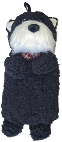 K Collection 3D Novelty Hot Water Bottle with Removable Cover - Scottie Dog Design - Soft Plush Cover - Premium Natural Rubber