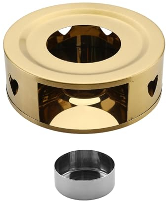 Stövchen Teewärmer Stövchen für Teekanne Stövchen aus Edelstahl Teestövchen Teelicht Warmhalter Teekannenwärmer Tee Teelichtheizung Teelichtofen Heizung mit Teelichthalter(Gold)