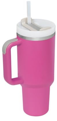 Besot 40OZ Adventure Tumbler With Handle And Straw No Moq Travel Mug 304 Stainless Steel BPA water bottles Free Large Mug (Raspberry color)