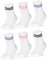 Occulto Damen Retro Tennis Socken 6er Pack (Modell: Serena), Sport Socken Weiß Pink 39-42