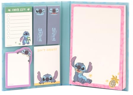 Grupo Erik Bloc de notas Adhesivas Disney Stitch - 6 tamaños diferentes notas adhesivas - Notas adhesivas bonitas - Papeleria y material escolar, licencia oficial