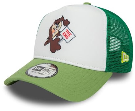 New Era Looney Tunes Cap Taz Truckercap Snapback gebogener Schirm Mesh Kappe weiß grün - One-Size