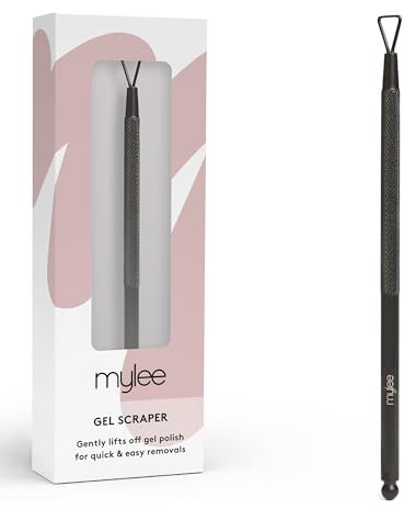 Mylee Gel Scraper – Professional, Sleek, Matte Black, Stainless Steel, Non-Slip, Salon-Quality Gel Scraper for Quick and Easy Removal of Gel Polish