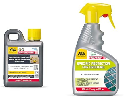FILA Surface Care Solutions, MP90 ECO XTREME, Extreme Worktop Stainproof and waterproof sealant & FUGAPROOF, Grout Sealer Spray, 750ml