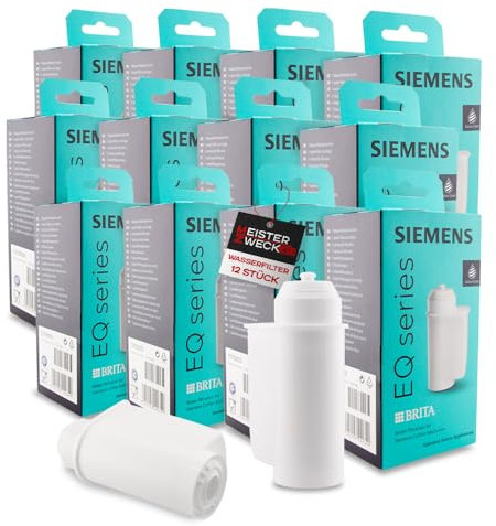 MEISTERZWECK4U 12x Wasserfilter TZ70003, kompatibel mit Siemens Kaffeevollautomat Kaffeefilter EQ-Serie Supresso Einbauvollautomaten - Brita Intenza Filterpatrone - Kalkschutz, Geschmacksverbesserung