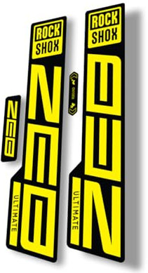 Gabel Ersatz Aufkleber kompatibel für Rock Shox Zeb Ultimate 2021 Serie Gelb (glänzend)