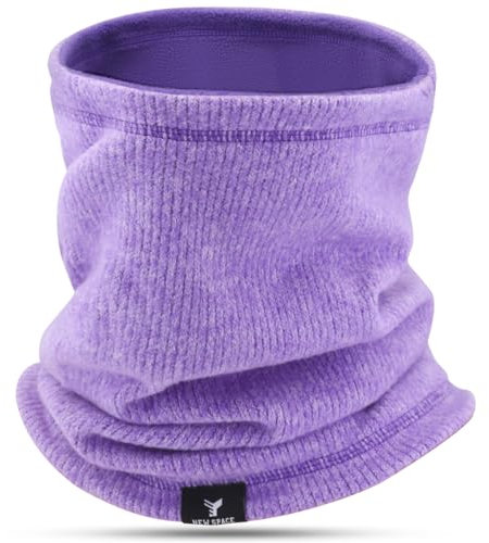 GOUNNU Loop Schal Herren Damen Winter Schlauchschal Herren Ski Multifunktionstuch Fleece Winddicht Halswärmer Strick Dicker Kaltes für skifahren Motorrad Radfahren Wandern (lila)