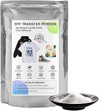 DTF - Polvo blanco de 1 kg, adhesivo termofusible de transferencia digital, polvo adhesivo termofusible DTF para impresoras DTF DTG, polvo de transferencia DTF PreTreat para tela, jeans, prendas de