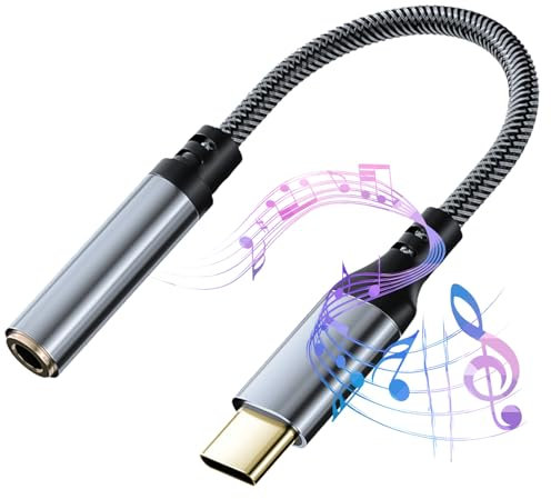SHUXIA USB C to 3.5mm Jack Adapter,Type C to 3.5mm Headphone Aux Digital Audio Earphone Adaptor,Aux to USB C Earphone Adapter,Compatible with iPhone 16/15Pad Pro,HUAWEI,Xiaom,and More Type C Devices