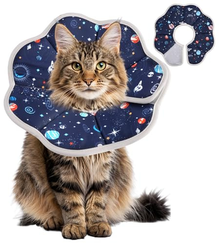 Collar Isabelino Gatos contra Lamidos, Pulgas e Impermeable, Ajustable