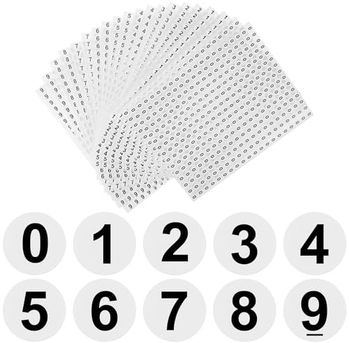 OSALADI 6000Pcs Round Number Stickers Paper Number Paster Self-Adhesive No Residue Easy to Stick White Numberplate Sticker for Wrapping and DIY Handmade Craft Projects