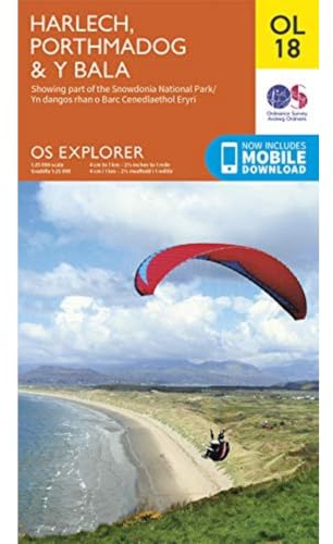 OS Explorer Map OL18 Harlech, Porthmadog & Bala/Y Bala