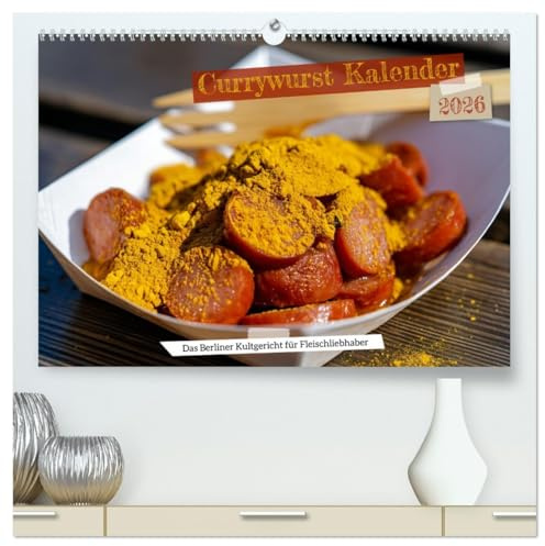 Currywurst Kalender - Das Berliner Kultgericht für Fleischliebhaber (hochwertiger Premium Wandkalender 2026 DIN A2 quer), Kunstdruck in Hochglanz