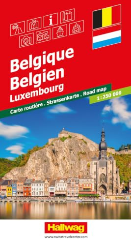 Hallwag Strassenkarte Belgien 1:250.000: Mit Luxemburg. Inkl. Stadtpläne, Ortsverzeichnis und Reiseinformationen