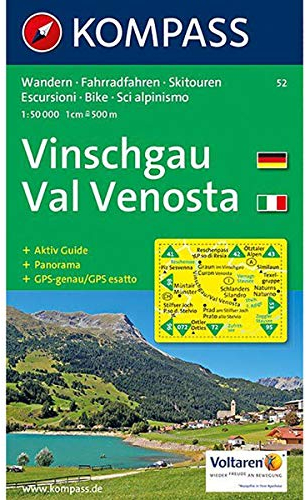 Vinschgau, Val Venosta: Wander-, Rad- und Skitourenkarte. Carta escursioni, bike e sci alpinismo. GPS-genau. 1:50.000