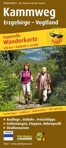 Publicpress Leporello Wanderkarte Kammweg Erzgebirge – Vogtland 1:25.000: Leporello Wanderkarte mit Ausflugszielen, Einkehr- & Freizeittipps, ... 1:25000 (Leporello Wanderkarte: LEP-WK)