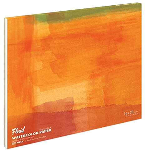 Fluid Watercolor Paper 881620 140LB Cold Press 16 x 20 Block, 15 Sheets