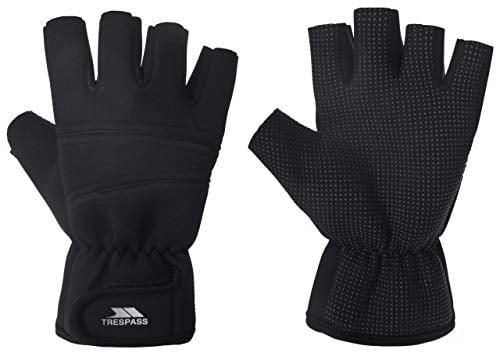 Trespass Carradale, Black, XS/S, Wasserdichte Fingerlose Neopren Handschuhe für Damen und Herren / Unisex, X-Small/Small, Schwarz