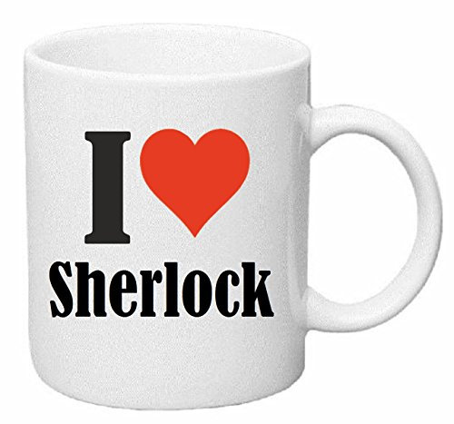 Reifen-Markt Kaffeetasse I Love Sherlock Keramik Höhe 9,5cm ? 8cm in Weiß