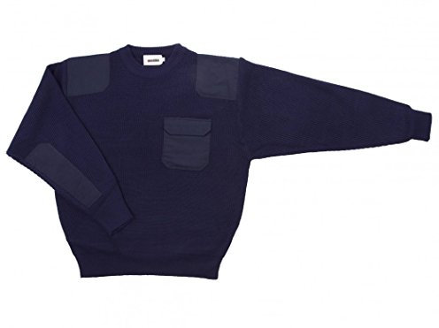 VELILLA 100, Jersey Punto Grueso con Cuello Redondo para Hombre, Azul Oscuro, XL
