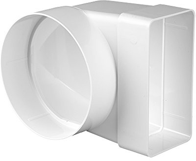Umlenkstück 90°, 75x150mm Ø 128mm, rund-eckig Flachkanal Abluftkanal Abluft Lüftungsrohr, Awenta