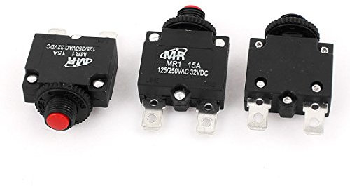 sourcing map 3pcs AC 125V/250V 15A Protecteur surcharge thermique Disjoncteur compresseur Air
